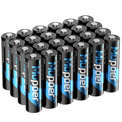 Mupoer Rechargeable AA Batteries 24 Count,Lithium Battery AA 1.5V 3000mWh,Double A Rechargeable Battery,Pilas Recargables AA,Li ion Two A Batteries for Blink Xbox Long Lasting Blue - size: Only 3000mWh 24AA Batteries