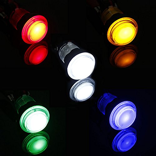 EG STARTS 10x New 12V LED lit Arcade Push Buttons with Micro Switch for Jamma Mame Games Parts Multicade Choice of 5 Colour
