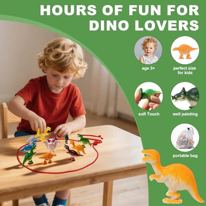 Dinosaur Magnet Game — 20 Realistic Dino Figures, Magnetic Strategy Game for Kids Ages 3+, Portable Travel Toy for Family Game Night, Birthday