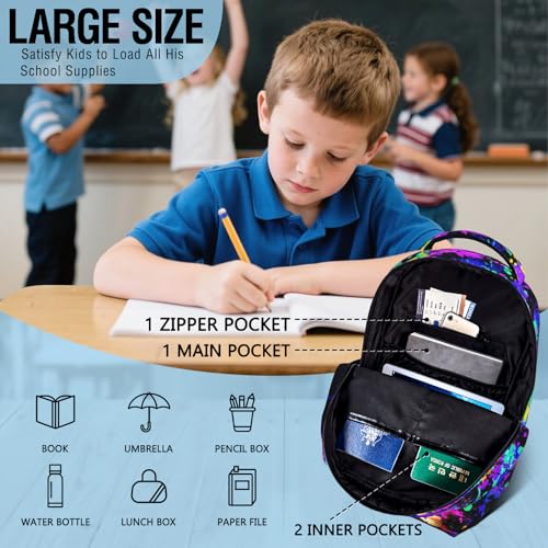 Graffiti Bear School Backpack for Kids Boys Cool Cartoon Bear Backpack for Boys Children Teens Elementary Middle School Students Bookbag Lightweight Back Pack - color: Graffiti Bear