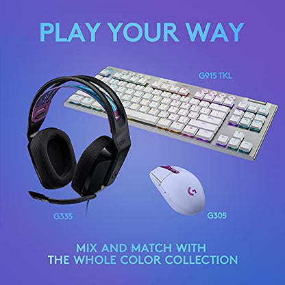 Logitech G335 Wired Gaming Headset (with Flip to Mute Microphone) - Black | Flip to mute microphone, 3.5mm audio jack, memory foam earpads, compatible with PC, PlayStation, Xbox, Nintendo Switch - color: Black, style: Wired