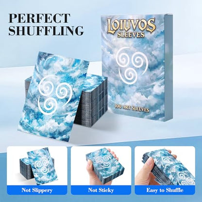 MTG Card Sleeves, Air Style with Extra 100 Perfect Fit Inner Sleeves | Textured Matte Back, Double Protection, Standard Size - style: Air