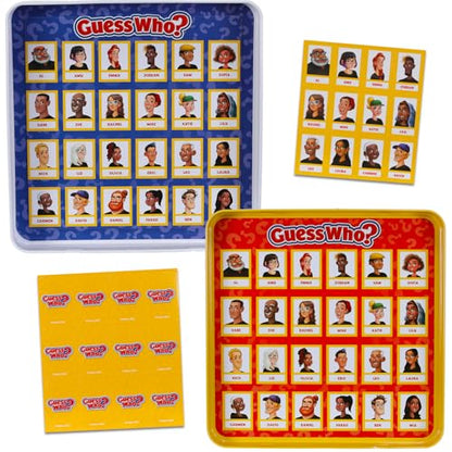 Magnetic Game Travel Set for Kids - Bundle with 2 Travel Games in Tin Featuring Sorry, Guess Who Plus Stickers, More | Hasbro Travel Games for Kids 8-12