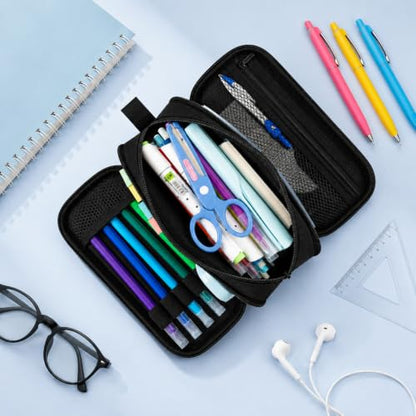 Game Controller Pencil Case for Boys Kids Teens, Large Capacity Pencil Pouch with 3 Compartments, 7 Pockets and Label Pocket for School College Office Travel (Green & Blue) - color: Blue&Green