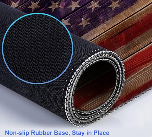 American Flag Gaming Mouse Pad, Suitable for Office and Study Keyboard Pads | Large Extended Mouse Pad; Full Desk Coverage; Waterproof Coating; Stable Anti-Slide Base For Gaming, Office, Study Daily Use - color: Wood Grain American Flag