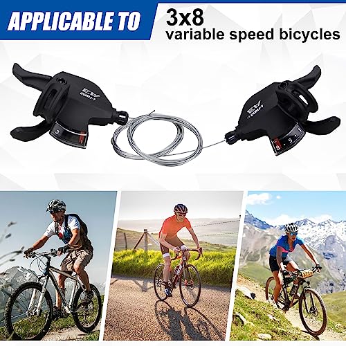 WEEROCK Bike Shifter Lever 24 Speeds 3x8 Thumb Gear Shift Lever for Mountain Bicycle - color: 3X8 Speed
