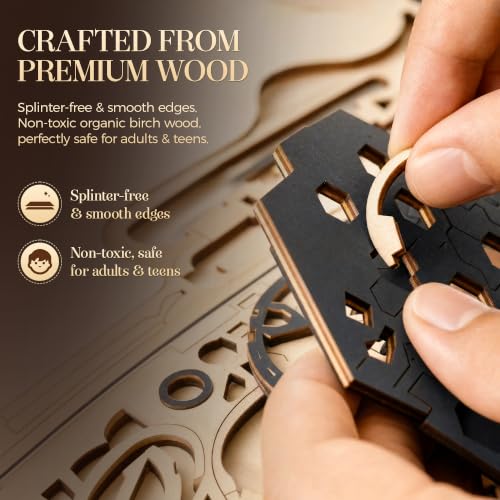 3D Wooden Puzzle for Adults, Marble Run Mechanical Model Kit with Gear Driven Ball Track, DIY Wooden Building Set, Brain Teaser STEM Craft Gift for Men, Women and Puzzle Lovers - color: Zxm-520-362pcs