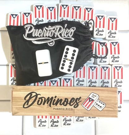 Puerto Rico Dominoes Set Adults Large No Box Comes Travel Domino Bag Set Puerto Rican Flag Dominos Doubles Six Boricua Accessories