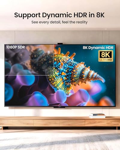 Silkland 8K HDMI ARC/eARC Cable 2.1 for Soundbar 3.3ft, 8K@60Hz, 4K@120Hz | Ultra High Speed HDMI Cord Dolby Atoms 48Gbps, HDR10 HDCP 2.2&2.3 Compatible for Vizio Samsung Bose Sound bar, UHD TV,Blu-ray - size: 3.3 Feet