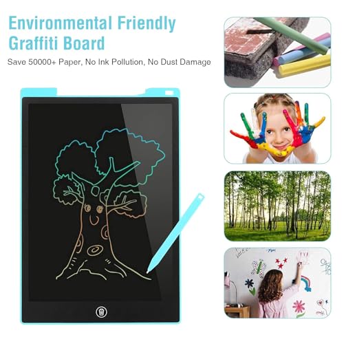 Kids Travel Essential 12 Inch LCD Writing Tablet for Kids, 2 Pack | Toys for Ages 3-8, Preschool Classroom Must Haves, Electronic Drawing Board, Birthday Gifts for Boys & Girls - color: 12”pink&blue