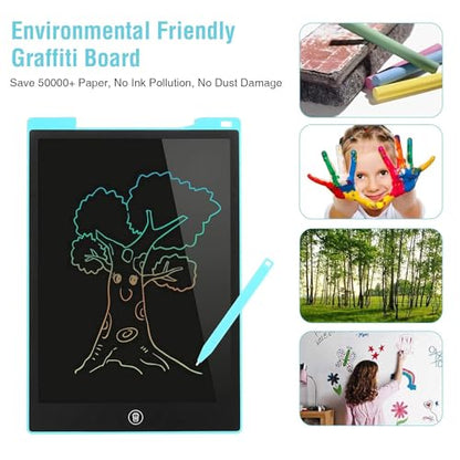 Kids Travel Essential 12 Inch LCD Writing Tablet for Kids, 2 Pack | Toys for Ages 3-8, Preschool Classroom Must Haves, Electronic Drawing Board, Birthday Gifts for Boys & Girls - color: 12”pink&blue