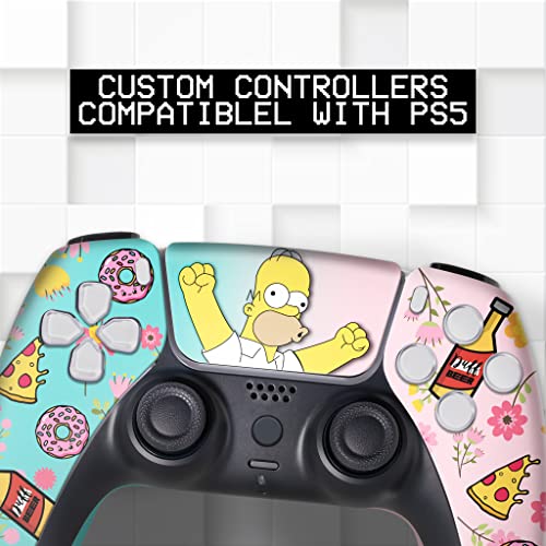 Simpsson Custom PS-5 Controller Wireless compatible with Play-Station 5 Console by BCB Controllers | Proudly Customized in USA with Permanent HYDRO-DIP Printing (NOT JUST A SKIN) (MODDED) - color: Simppson, size: Modded - Front & Back Print