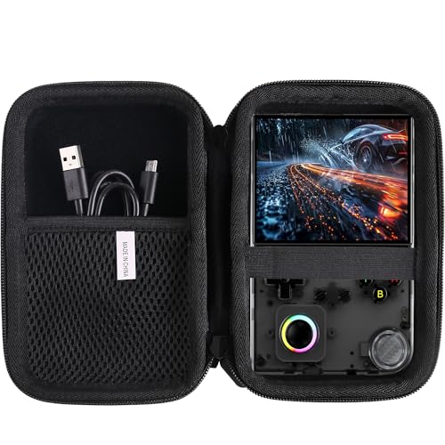 JINMEI Hard EVA Carrying Case Compatible with R36MAX/RG40XX V /RG CubeXX/ RG Cube/ Powkiddy RGB30 4-Inch Handheld Game Console Case (black) - color: black