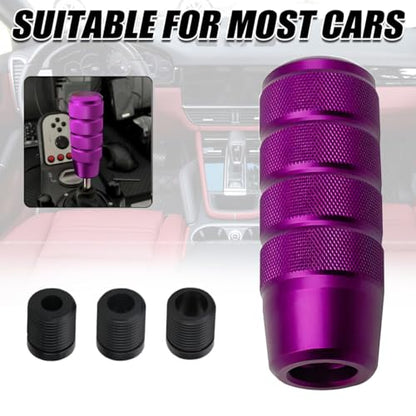 Osilly 3.74 Inch Aluminum Shift Knob with 3 Threaded Adapters, Purple | aluminum alloy construction, ergonomic extended grip, supplied adapters, for manual and select automatic cars, interior parts - color: Purple