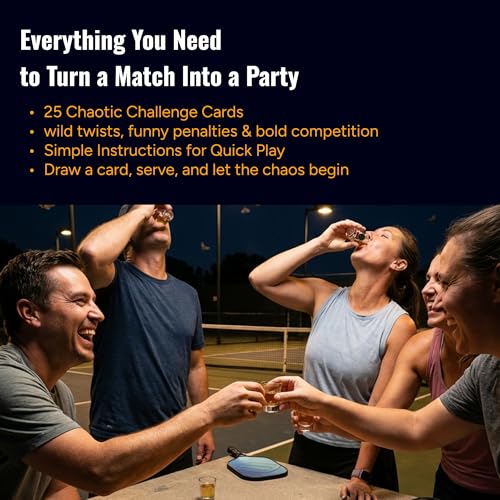 On-Court Pickleball Card Game – Drink & Dink – 25 Fun & Chaotic Challenge Cards for Competitive, Laugh-Out-Loud Pickleball Drinking Matches - color: Orange