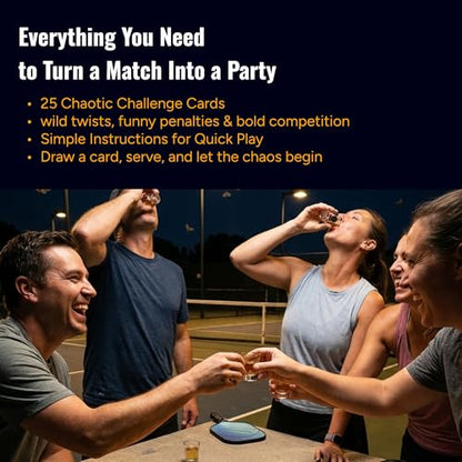 On-Court Pickleball Card Game – Drink & Dink – 25 Fun & Chaotic Challenge Cards for Competitive, Laugh-Out-Loud Pickleball Drinking Matches - color: Orange