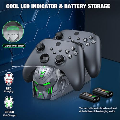 CYOYPPY Upgraded Controller Charger Station Compatible with Xbox One/Xbox Series X|S Controller with Rechargeable Battery Packs (Grey) Xbox 360 Batterie - style: Duo Charger Grey
