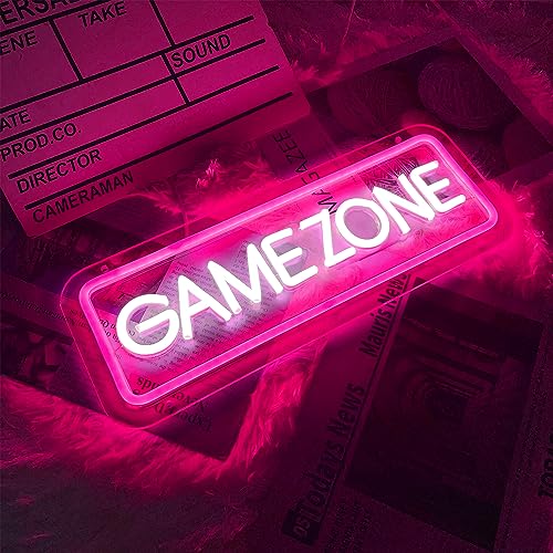 Gamer Neon Sign Dimmable Game Zone Neon Signs for Game Room Decor Gaming Sign for Girls Room Decor USB Powered Gamer Gifts for Teens, Girls, Kids（Pink） - color: Game Zone Pink