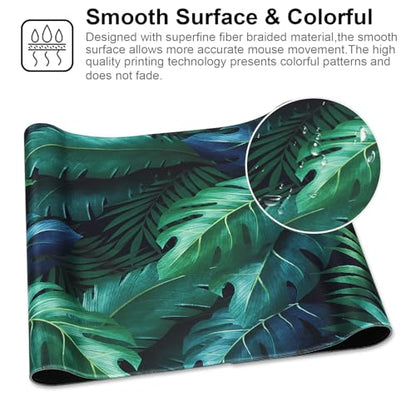 XXL Gaming Mouse Pad 35.4x15.7 Professional Large Mouse Pad & Computer Game Mouse Mat-90x40 Greenleaf - color: 90x40 Greenleaf, size: 35.4x15.7x0.1IN