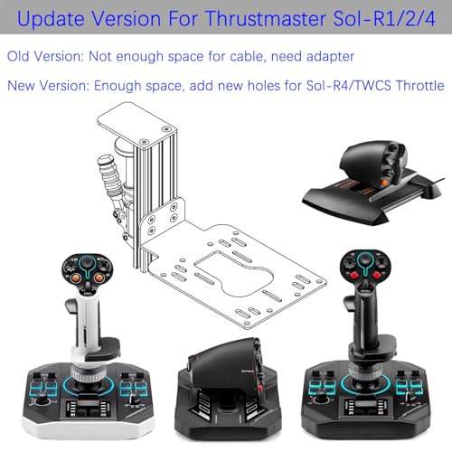HTLAKIKJ 2 Set Hotas Desk Mount for Flight Simulator Controls | Compatible with Thrustmaster Sol R2/R1/R4, Hotas 4/X/One/ Stick X/T-16000M Flight Throttle and Joystick Flight Sim Holder