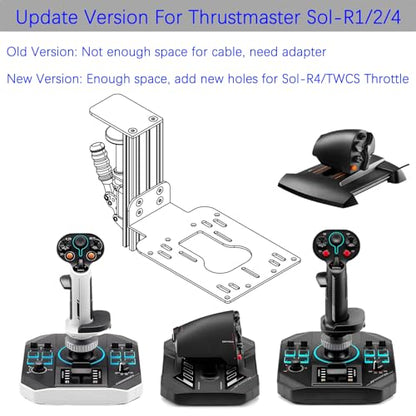 HTLAKIKJ 2 Set Hotas Desk Mount for Flight Simulator Controls | Compatible with Thrustmaster Sol R2/R1/R4, Hotas 4/X/One/ Stick X/T-16000M Flight Throttle and Joystick Flight Sim Holder