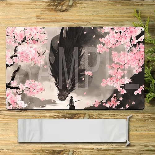 STORKY MTG Playmats, Landscape Board Game Mat with Storage Bag Mouse Pad for MTG DTCG CCG RPG Trading Card MTG Playing Mat with Zones Smooth Rubber Surface Battle 24 x 14 inches, Dragon - color: Dragon