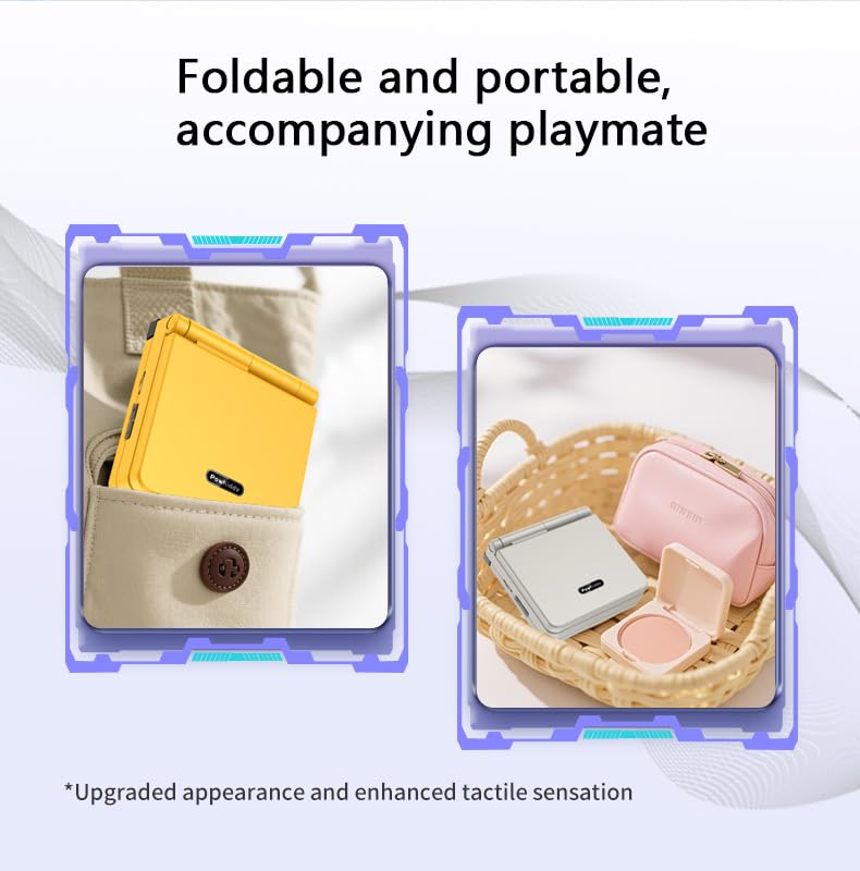 Powkiddy V90S Retro Handheld, 10,000+ Games, 3.5" IPS, Dual TF & Foldable | Open-source Linux, 4-core CPU & 6h battery. Mil-grade hinge (20k flips). Dual TF slots support 512GB for endless retro games - style: Transparent Black