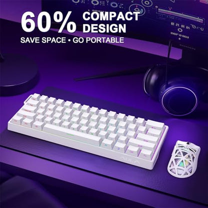 WIN60 HE 60% Mechanical Keyboard Wired, Hall Effect Gaming Keyboard Magnetic Switch Hot Swappable, Adjustable Actuation Rapid Trigger Mode 8000Hz Polling Rate, RGB Keyboard 60 Percent Design - color: Side-printed White