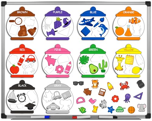 10 Pcs Color Recognition Magnetic Sorting Set for Refrigerator for Toddlers above 3 Educational Color Matching Magnet Baby Kids Preschool Learning Magnets for Whiteboard Classroom Game Christmas Gifts
