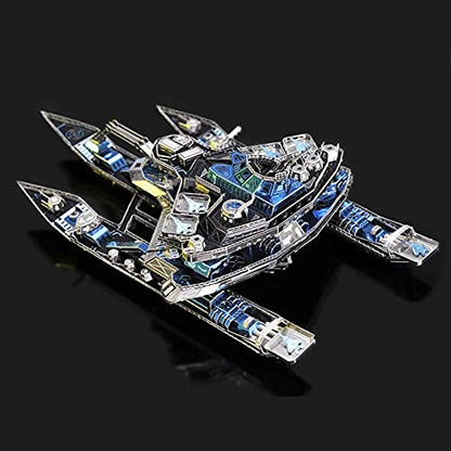 Microworld 3D Metal Puzzle, Military Leader Battleship No.1 Metal Model Kit, Great Challenge 3D Puzzles for Adults, DIY Brain Teaser Assembly Puzzle for Gift - 198 Pieces - color: Battleship No.1