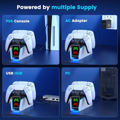 PS5 Controller Charger Station for PlayStation 5 Controllers Dual Stand Charger Dock, PS5 Controller Charging Station Accessories(S - size: S