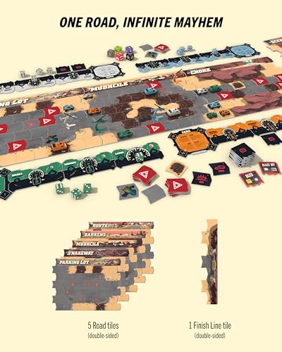 Restoration Games Thunder Road Vendetta | Racing and Strategy Board Game for Adults, Post-Apocalyptic Demolition Derby Racing Game, 2-4 Players, Ages 10+