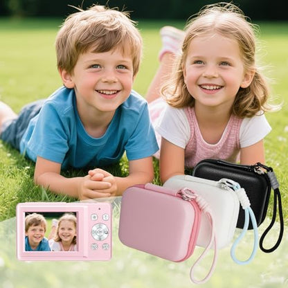 Yoocheese Compact Camera Case for Small Digital Cameras, Cute Pink Hard Shell with Pocket, Fits Kodak PIXPRO FZ55/FZ45, Canon ELPH 360, Sony W830 & More (Up to 4"), Gift for Girls - color: Pink