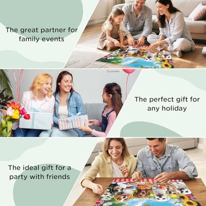 300 Pieces Puzzles for Adult, Dog Jigsaw Puzzles 300 Pieces for Adults Children Seniors, Vibrant Imagery Flower Jigsaw Puzzle, Challenging Activity Game Gift for Family Friends 20.5x15 Inches - style: Dog Party