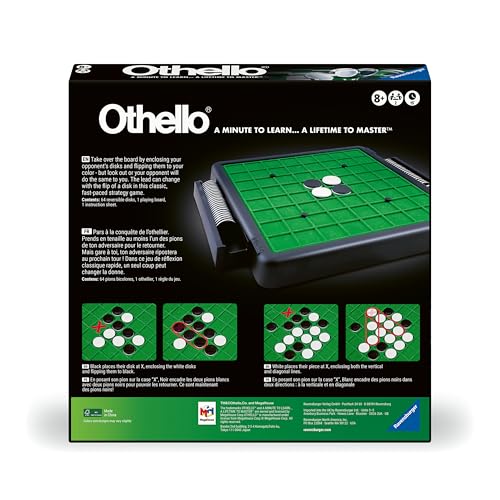 Ravensburger Othello - Classic Strategy Board Game for 2 Players - Easy to Learn, Hard to Master - Fast-Paced Family Fun - Ages 8+