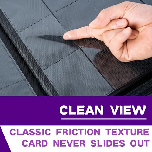 1000+ Pockets Trading Card Binder, 16-Pocket Card Ablum Compatible with MTG,Sports Cards & Other Standard Size Trading Cards (PURPLE) - color: PURPLE