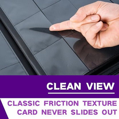 1000+ Pockets Trading Card Binder, 16-Pocket Card Ablum Compatible with MTG,Sports Cards & Other Standard Size Trading Cards (PURPLE) - color: PURPLE