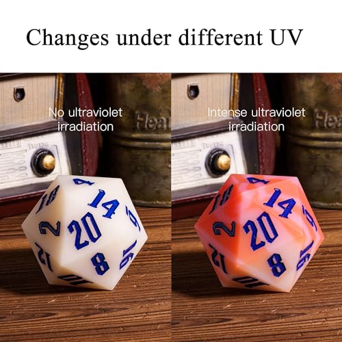 Silicone 55mm D20 DND Dice, Light Changing Colors Single Large D20 | Giant D20 Polyhedral Dice with Dice Gift Box Compatible with Dungeons and Dragons RPG Table Games(Red Yellow/Blue) - color: Red Yellow/Blue