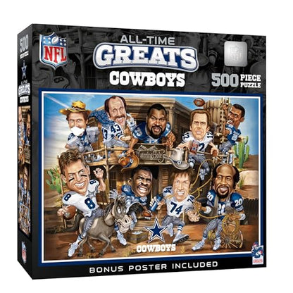 MasterPieces 500 Piece Sports Jigsaw Puzzle for Adults - NFL Dallas Cowboys All-Time Greats - 15x21 - style: Dallas Cowboys