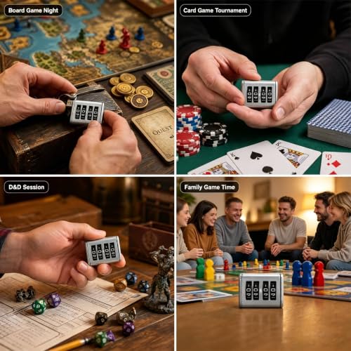 2PCS MTG Life Counter, 4-Digit Wheel Trackers Single/Dual Player Modes | Board Game Counter 0-9999 Single Player and 0-99 Dual Player Modes, for Card and Tabletop Games (Black_2PCS) - color: Black_2pcs