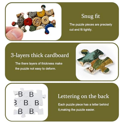Impossible Puzzle for Adults 1000 Pieces, Women Puzzle Elegant Lady Scenic | Button Art Beauty Nature Puzzle Landscape, Flower Jigsaw Puzzle for Adults Aesthetic Art Challeng - style: Button Skirt Puzzle