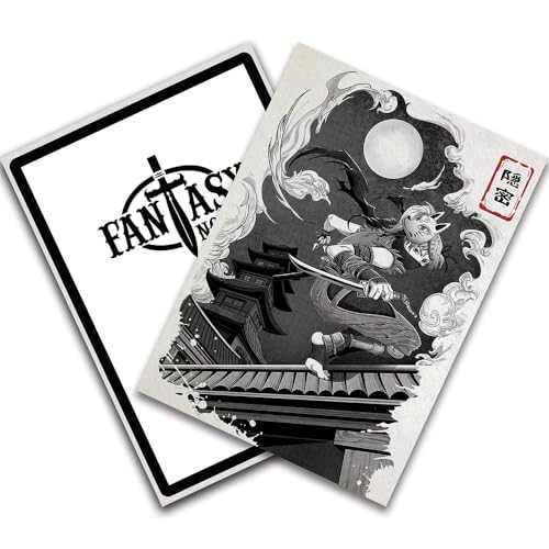 Kunoichi's Mission - Japanese Inked Yokai Series - Ninja - 100 Textured Matte TCG Card Sleeves - Fits Magic MTG Commander Pokemon and Other Card Games - Playing Card Sleeves - color: 172