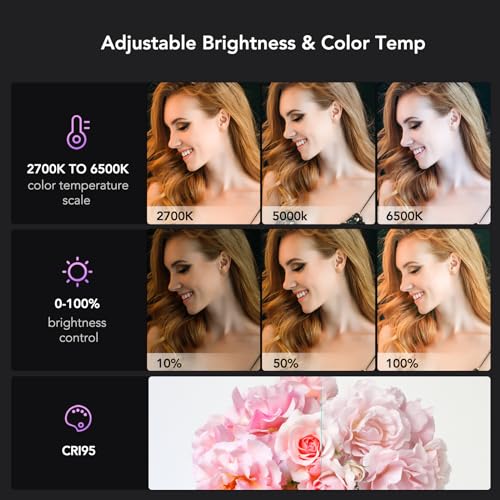 NearStream SL10B Selfie Light, Webcam Light for Video Conference, LED Video Light Streaming Light Kit with Adjustable Brightness & Color Temp, CRI95, Key Light for Streaming for Phone/PC