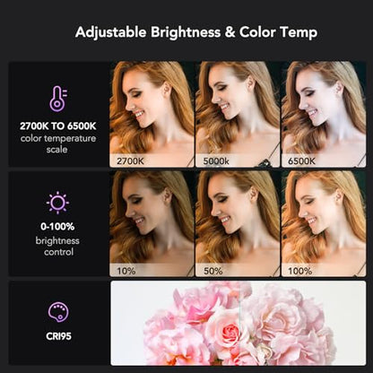 NearStream SL10B Selfie Light, Webcam Light for Video Conference, LED Video Light Streaming Light Kit with Adjustable Brightness & Color Temp, CRI95, Key Light for Streaming for Phone/PC