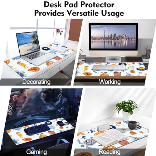 Galdas Gaming Mouse Pad XXL XL Large Long Extended Big Mousepad Non-Slip Rubber Keyboard Mouse Pad with Stitched Edges for Laptop Home Office (31.5x11.8x0.08 Inch) -Shell 2025 - color: Shell 2025