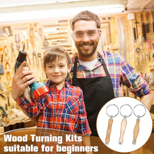 XunYee 12 Pcs WoodTurning Keychain Kit Woodturning Project Kit Wood Turning accessories Mandrel Woodturning keychain for Carpentry woodworker gift (Sliver) - color: Sliver