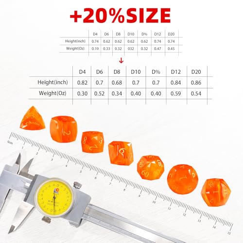 7-Piece Diamond Cut Dice Set D&D Set for Dungeons and Dragons, RPG, Tabletop Games, remium Gift Box & Durable Design - color: Ls-4