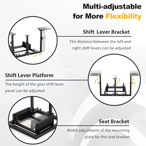 Mokapit Flight Racing simulator Cockpit best steering wheel Sturdy Fit for Logitech/Thrustmaster G29 G920, Hotas Warthog T80 T150, Adjustable race car seat Controllers Not Included