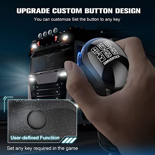 aikeec USB American Truck Simulator Shifter, Gearshift Knob Fit for ATS & ETS2 Games, PC Sim Racing Shifter Compatible with Logitech G27 G29 G920 Thrustmaster TH8A Fanatec - size: ats shifter 1