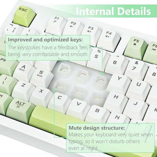 Wireless Keyboard, Quiet Keyboard for Work, Tri-Mode BT5.0/2.4GHz/USB-C, Creamy Keys with RGB Backlight, 94-Key, Anti-ghosting Keys, Compatible with PC, Mac, Gaming Consoles